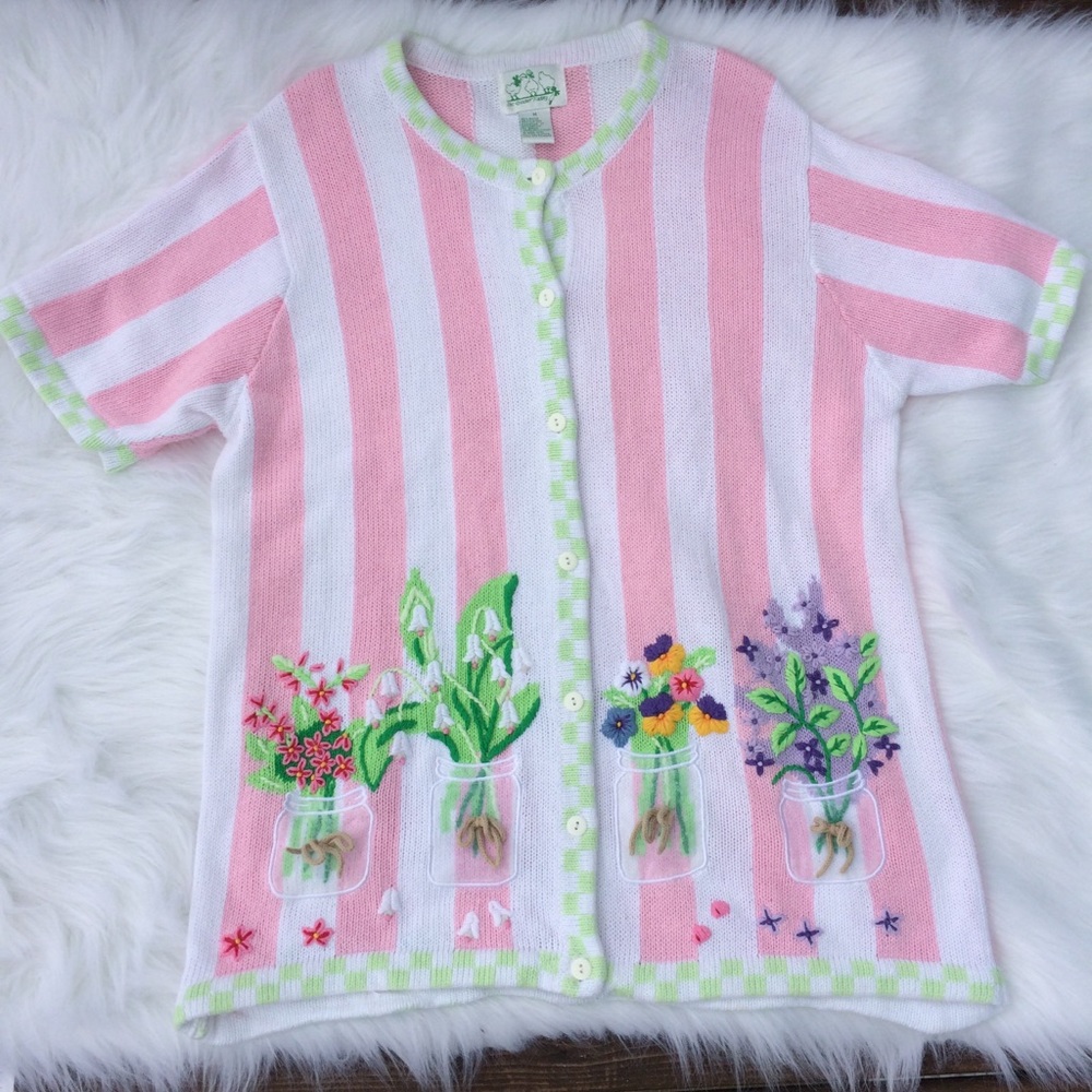 Quacker Factory Medium Cardigan Sweater Gardener
